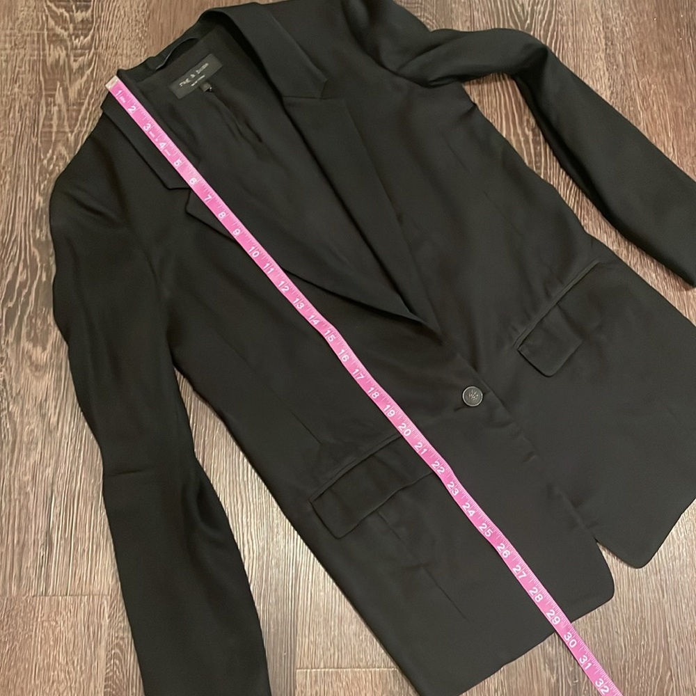 🔖Rag & Bone 100% breathable wool boyfriend fit oversized blazer size 0 black - Picture 5 of 14